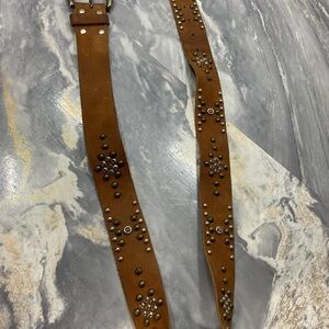 RL Ralph Lauren Western Cowboy Leather Belt Studded 32”